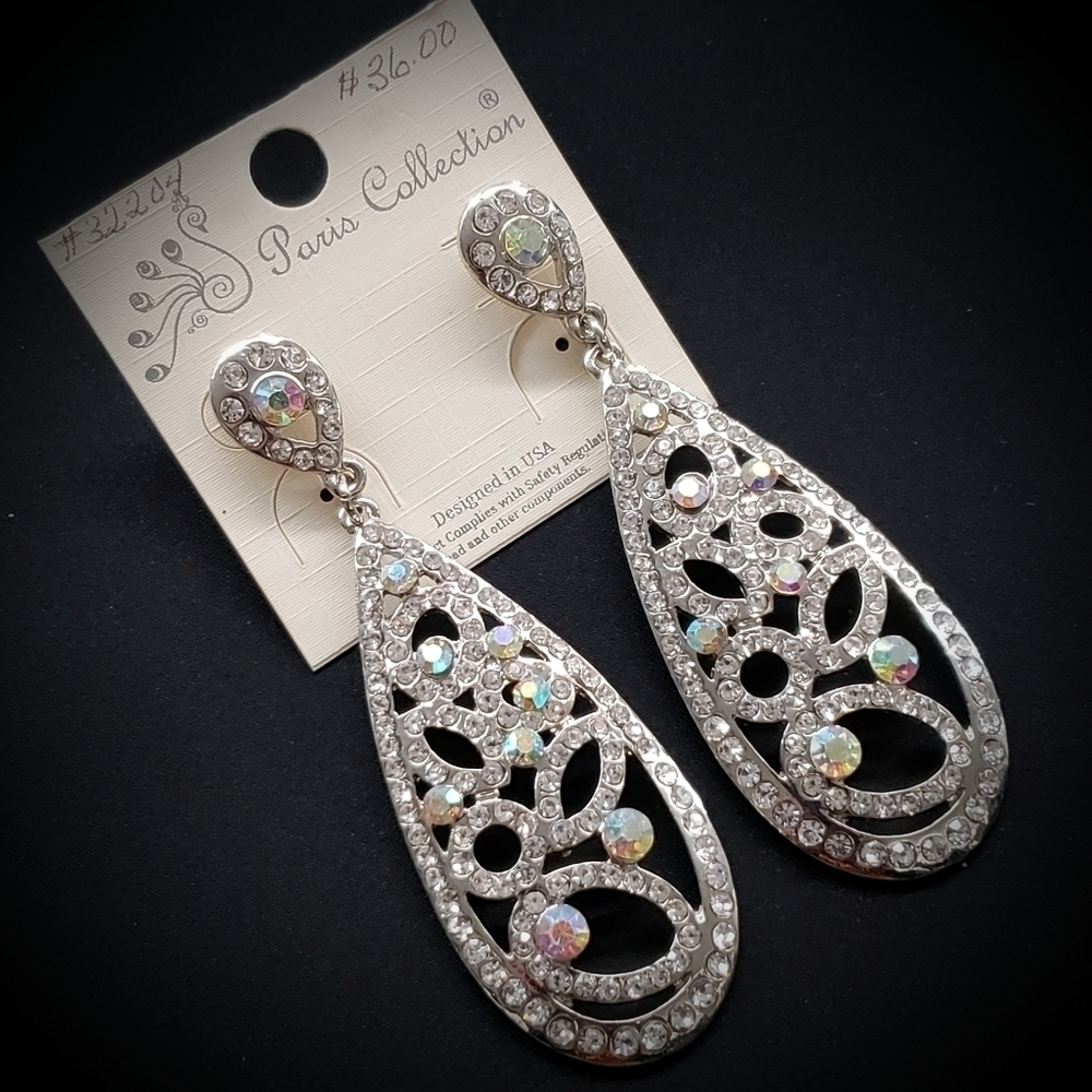 AB Crystal Teardrop Earrings